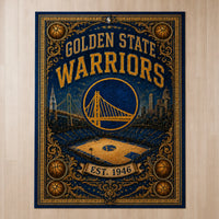 GSW Heritage Floor - Bridge Emblem in Gold and Navy