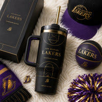LAL Courtside - Gold Line Court on Matte Black