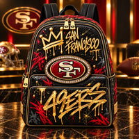 SF Gold Drip - Graffiti Crown Statement Backpack