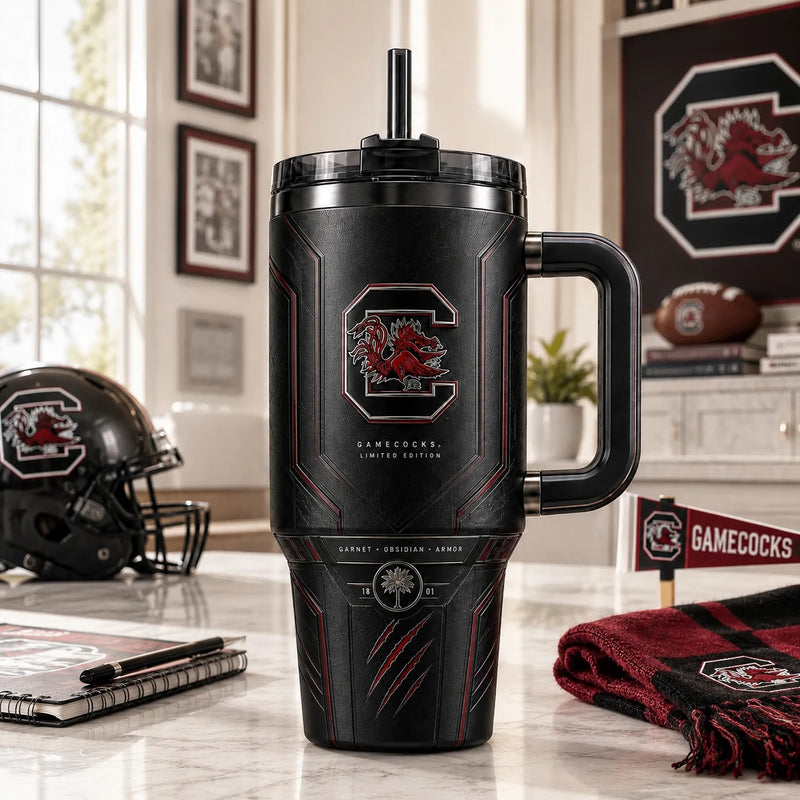 SC in Blackout - Garnet Emblem on an Armored Tumbler