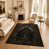 Gothic Cathedral Rug - Stone Guardians and Heraldic Shadow