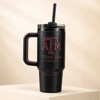 TAMU - Maroon Relief Emblem, Blackout Tumbler Study