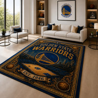 GSW Heritage Floor - Bridge Emblem in Gold and Navy