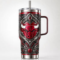 CHI Crest - Ornate Red and Silver Drinkware Statement
